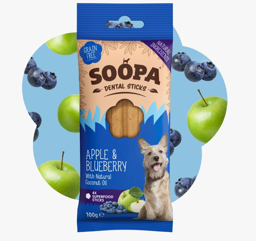 Soopa Apple & Blueberry Dog Dental Sticks