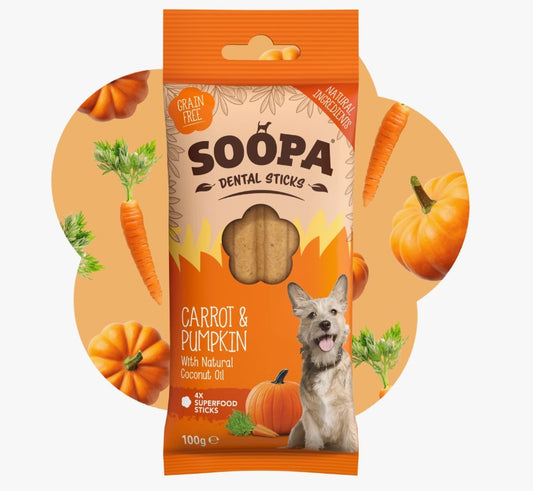 Soopa Carrot & Pumpkin Dog Dental Sticks