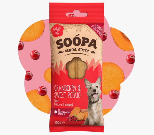 Soopa Cranberry & Sweet Potato Dog Dental Sticks
