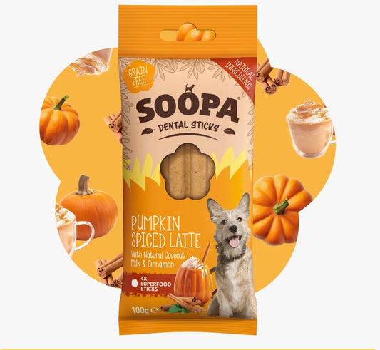 Soopa Pumpkin Spiced Latte Dog Dental Sticks